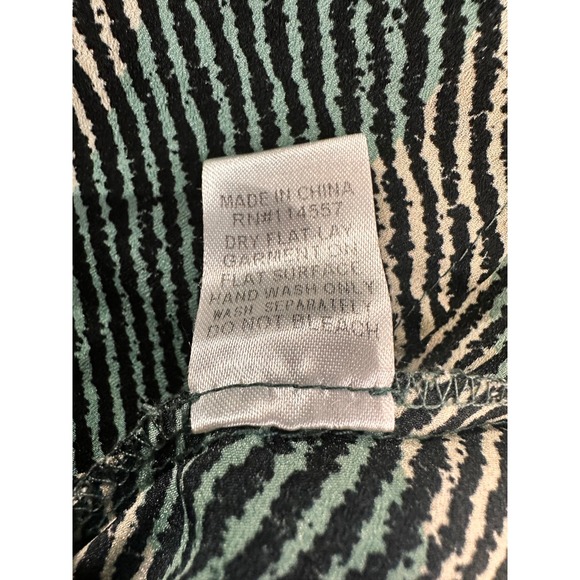 THML Top‎ Womens Small Green Beige Striped Eyelet Neckline Keyhole Sleeveless - Picture 6 of 9